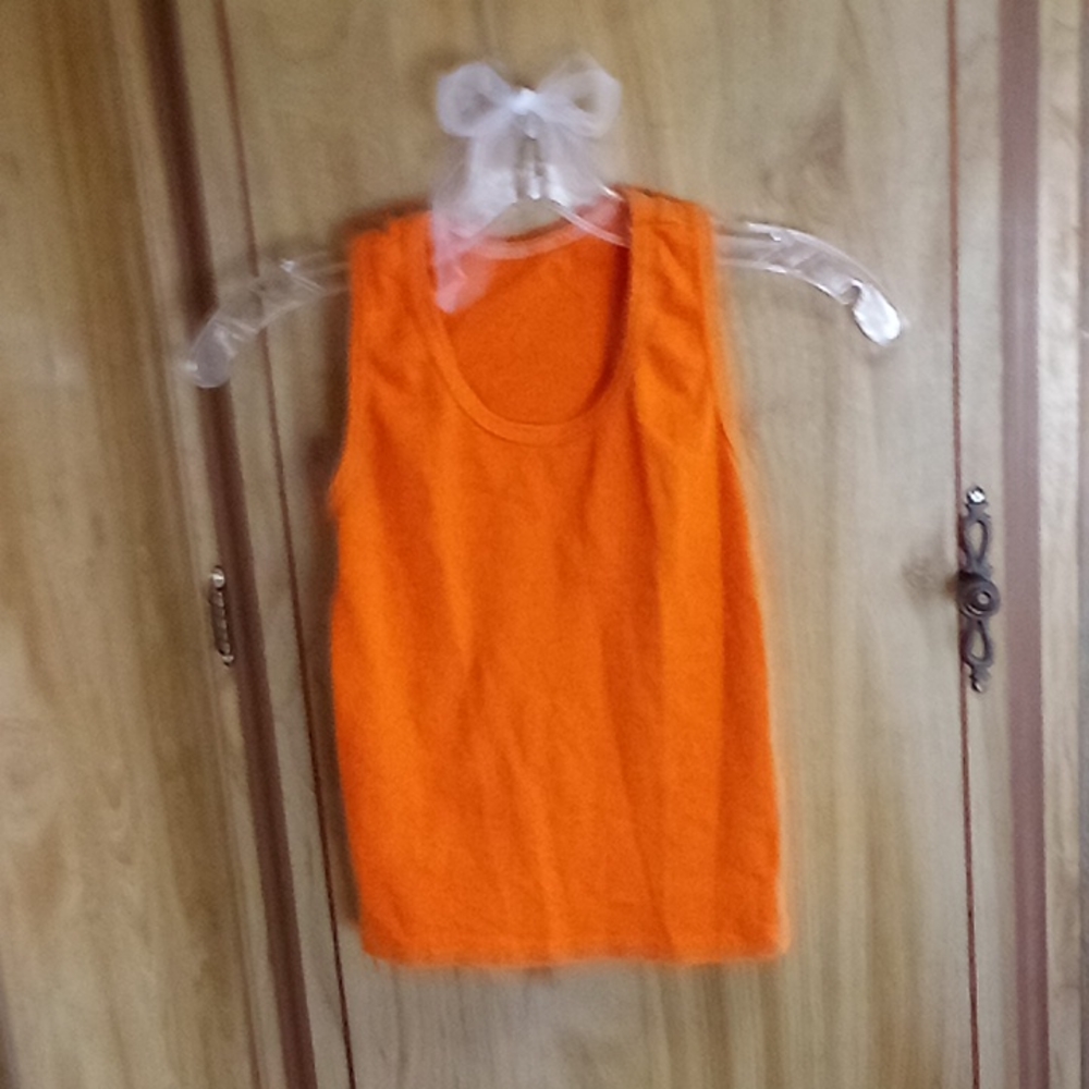 Orange Crop Top Musle Tank